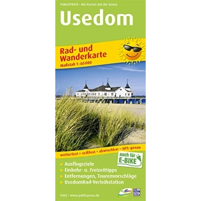Abbildung von Usedom: Rad und Wanderkarte mit Ausflugszielen, Einkehr &amp; Freizeittipps, wetterfest, reissfest, abwischbar, GPS genau. 1:60000 (Rad Wanderkarte: RuWK)