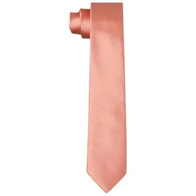 Abbildung von DonDon Krawatten für Herren handgefertigt Seiden Look 6 cm Krawatte Lachsfarben