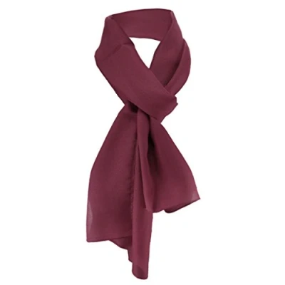 Abbildung von TigerTie Damen Chiffon Halstuch bordeaux weinrot Uni Gr. 160 cm x 36 Schal