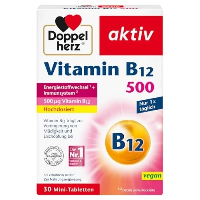 Abbildung von Doppelherz Vitamin B12 500 Hochdosiert mit µg pro Tablette vegan 30 Mini Tabletten