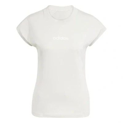 Abbildung von adidas Damen Essentials LINEAR Cotton T Shirt, Wonder Alumina/White, XL