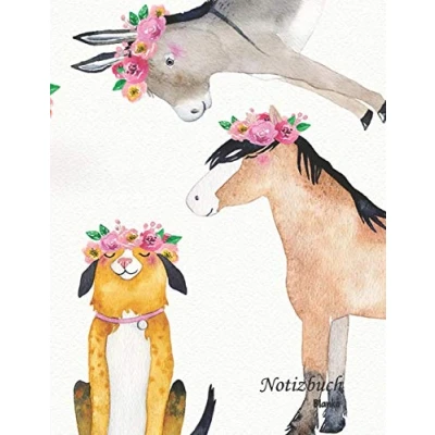 Abbildung von Notizbuch blanko: Meine tierischen Freunde A4 Format 112 Seiten mit Register ideal als Tagebuch, Skizzenbuch, Sketchbook, Zeichenbuch oder leeres Malbuch