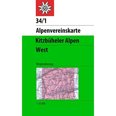 Abbildung von Kitzbüheler Alpen, West: Topographische Karte 1:50.000 mit Wegmarkierungen (Alpenvereinskarten)