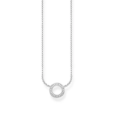 Abbildung von Thomas SABO Halskette silvercoloured/white, Damen, Größe: 45, Silver coloured/white