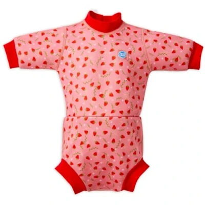 Abbildung von Splash About Unisex Baby Happy Wetsuit and Toddler Swim Nappy, Strawberry Field, 3 8 Monate