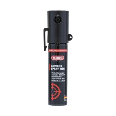 Abbildung von ABUS Abwehrspray SDS80 Mini zur Tierabwehr hochwirksames Pfefferspray Selbstverteidigung bei Tierangriffen mit Jet Sprühstrahl für bis zu 3 m Reichweite kleine Hand und Jackentaschen