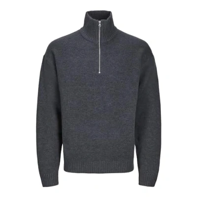 Abbildung von Jack &amp; Jones Jorollie HALF ZIP Strickpullover, Herren, Größe: XL, Iron gate
