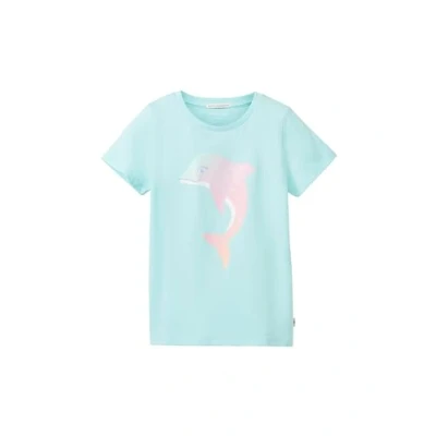 Abbildung von TOM TAILOR Mädchen Kinder T Shirt mit Delphin Print , soft blue lagoon, 92/98