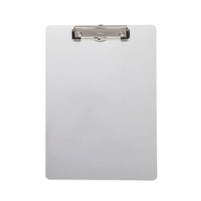 Abbildung von MAUL Klemmbrett A4 Stabiles aus Aluminium Inkl. Magnetband an Rückseite zum Aufhängen Schreibunterlage mit Bügeklemme 8 mm Clipboard Schreiben, Zeichnen in Büro Silber