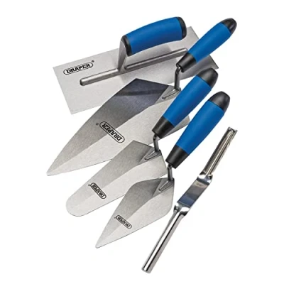 Abbildung von Draper 70372 Soft Grip Maurerkellen Set, 5 teilig, Silber und blau, Einheitsgröße