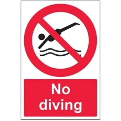 Abbildung von vsafety 58002 au r &quot;Kein Tauchen&quot; Verbot Wasser Zeichen, starrer Kunststoff, Porträt, 200 mm x 300 mm, schwarz/rot