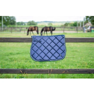 Abbildung von HB Ruitersport Vielseitigkeit der Schabracke Showtime 3333 met Logo mit Navy Warmblut