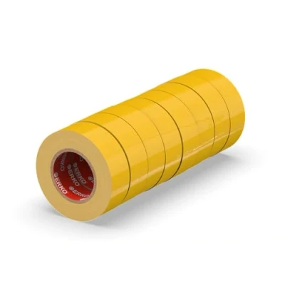 Abbildung von ERKO Isolierband Gelb 8er Pack 19mm x 20m PVC, Elektrische Leitungen Reparatur, Hochflexibel mit starker Klebekraft, Chemiebeständig, Wasserfest, Klebeband