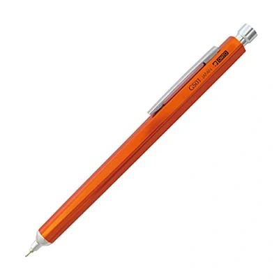 Abbildung von OHTO Needle point GRAND STANDARD, Orange: Feinminen Kugelschreiber in Orange mit eloxiertem Aluminium Gehäuse und einer 0,7 mm Needlepoint Mine zum Nachfüllen (schwarz).
