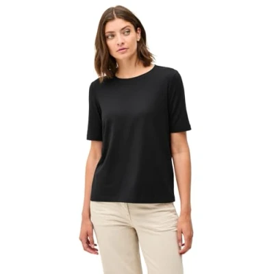 Abbildung von CECIL Damen 3225993 Basic Rundhals T Shirt, Schwarz, M