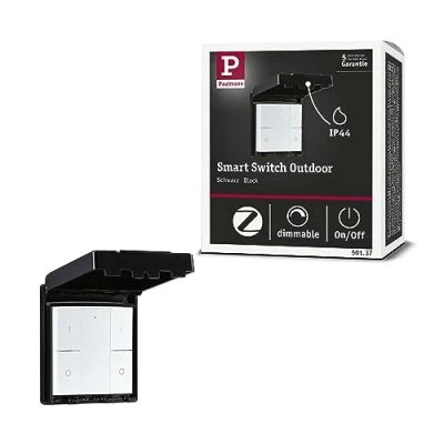 Abbildung von Paulmann 501.37 Wandschalter On/Off/Dimm Smart Home Zigbee schwarz