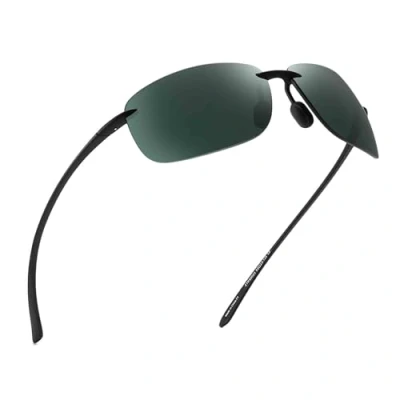 Abbildung von JIM HALO Polarisierte Sport Sonnenbrille für Herren Damen TR90 Randloser Rahmen zum Laufen Angeln Radfahren Fahren Grün