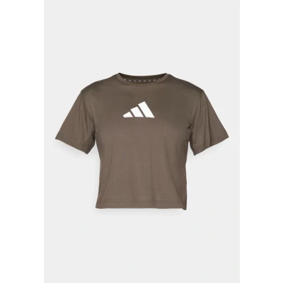 Abbildung von adidas Performance Essentials BIG Tshirt print, Damen, Größe: XL, Shadow olive