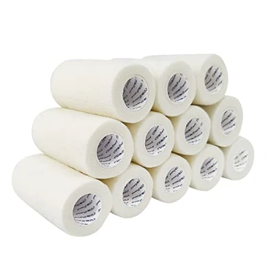 Abbildung von COMOmed selbstklebender verband elastische binde handgelenk bandage pflaster rolle Dog Bandagen Tierische Weiß 10 cm X 12 Bände