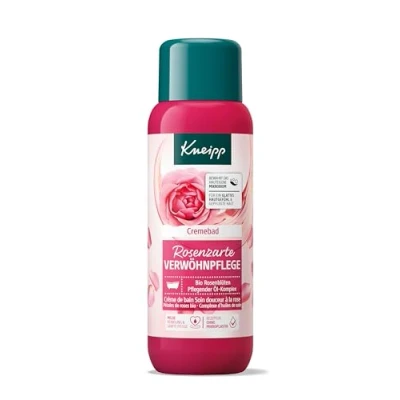 Abbildung von Kneipp Cremebad Rosenzarte Verwöhnpflege Badezusatz mit hochwertigem Extrakt aus Bio Rosenblüten und einem pflegendem Öl Komplex Schenkt ein glattes Hautgefühl pflegt die Haut 400ml