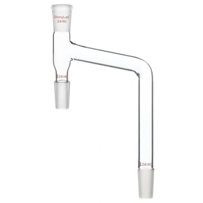 Abbildung von stonylab Glas Feuchtigkeit Prüfung Adapter, Borosilikat Sammler Chemie Adapter mit 24/40 Standard Gelenke für Labor Destillation Versorgung