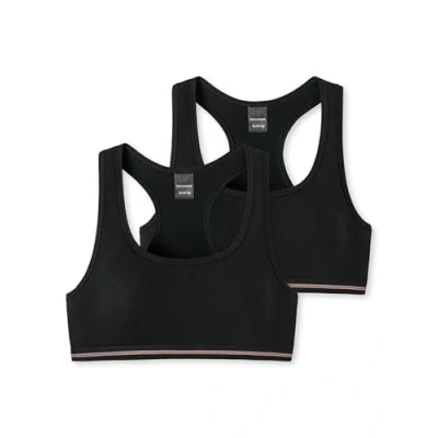 Abbildung von Schiesser Organic Cotton 2 PACK Bustier für Kinder, Größe: 176, Schwarz