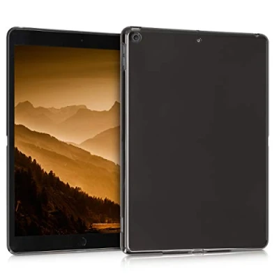 Abbildung von kwmobile Hülle kompatibel mit Apple iPad 10.2 (2019/2021) weiches TPU Silikon Case Transparent Tablet Cover Schwarz