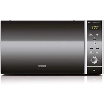 Abbildung von CASO MG25 Ceramic menu, 2 in 1 Mikrowelle mit Grill Boden Mikrowellenreflektor, kein Drehteller, Grillrost für Ebenen, 900 W, 1000 W Grill, 25 L, Sound on/off, Edelstahl verspiegelt, Edelstaahl