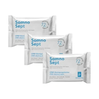 Abbildung von SomnoSept CPAP Reinigungstücher 3er Pack (3x72 Stück) Gründliche Reinigung Ihrer Maske ohne Duftstoffe