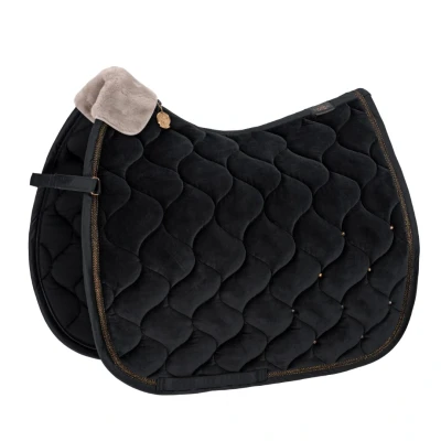 Abbildung von Eskadron Platinum Vielseitigkeitssatteldecke Velvet Crystal Schwarz Warmblut