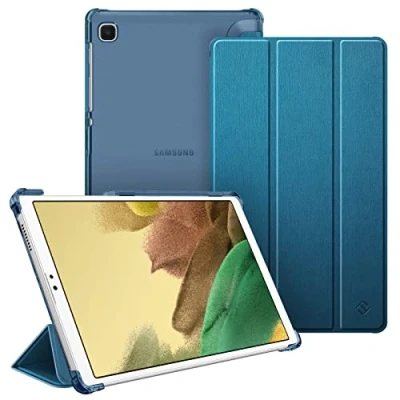 Abbildung von Fintie Hülle für Samsung Galaxy Tab A7 Lite 8.7 2021, Ultradünn Schutzhülle mit Transparenter Rückseite Abdeckung Cover Zoll SM T225/T220, Pfauenblau