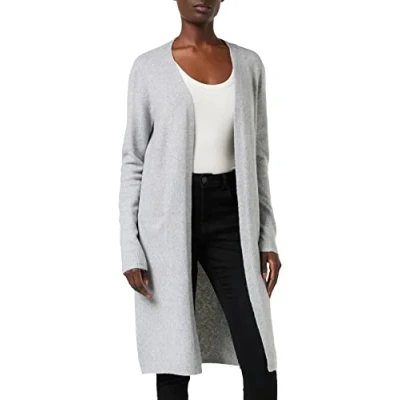 Abbildung von Vero Moda Vmdoffy LS LONG OPEN GA NOOS Strickjacke, Damen, Größe: XS, Light grey melange