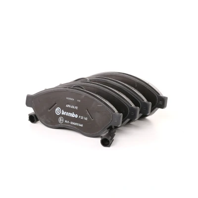 Abbildung von BREMBO P 23 143 Bremsbelagsatz inkl. Verschleißwarnkontakt mit Bremssattelschrauben Zubehör FIAT: Ducato III Minibus, Van