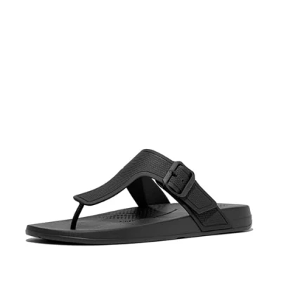 Abbildung von Fitflop Damen Iqushion Zehensteg Flache Sandale, Schwarz, 39 EU