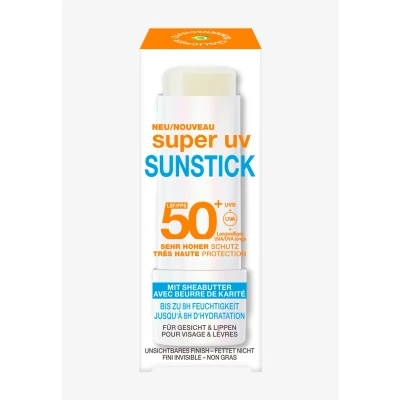 Abbildung von Garnier Ambre Solaire Super UV Sunstick LSF 50+ mit Shea Butter und Vitamin E, für Gesicht Lippen, 9 g