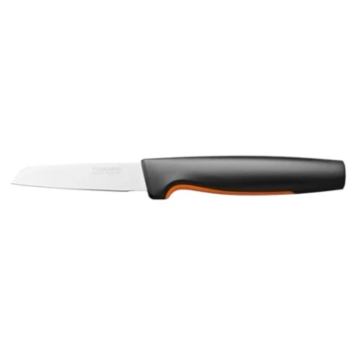 Abbildung von Fiskars Schälmesser, Functional Form, Gerade Klinge, Gesamtlänge: 20 cm, Japanischer Edelstahl/Kunststoff, 1057544, Schwarz / Orange