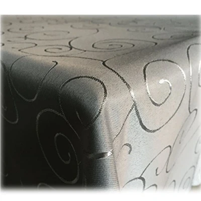 Abbildung von JEMIDI Tischdecke Ornamente Seidenglanz Edel Tisch Decke Tafeldecke 31 Größen und 7 Farben Grau 130x340