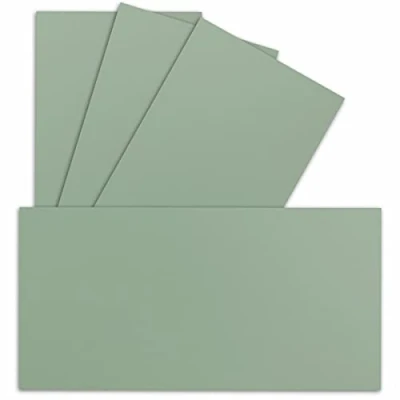 Abbildung von 25 Einzel Karten DIN Lang 9,9 x 21 cm 240 g/m² Eukalyptus Bastelpapier Tonkarton Ideal zum bedrucken für Grußkarten und Einladungen