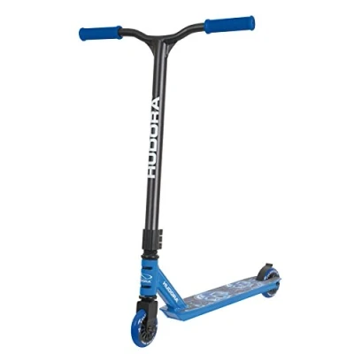 Abbildung von HUDORA Stuntscooter XQ12 Tretroller für Kinder ab 6 Jahre 360 grad Lenkung Extra Robustheit Stunt Scooter mit 100 kg Belastbarkeit Blau 14025