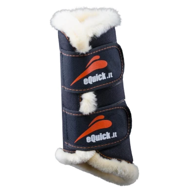 Abbildung von eQuick Gamaschen eTraining Front Fluffy Schwarz Warmblut