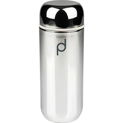 Abbildung von DrinkPod Doppelwandige Metallische Isolierflasche aus Edelstahl 200ML, 6 Stunden Heiß/Kühl Auslaufsicher BPA Frei, Hochglanzpolitur, Reisetasse, Trinkflasche, unterwegs Trinken