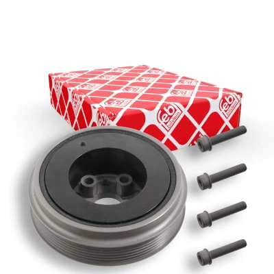 Abbildung von febi BILSTEIN 33555 Kurbelwellenriemenscheibe 6PK 143 5 mit Schrauben Plus VOLKSWAGEN: Golf 4