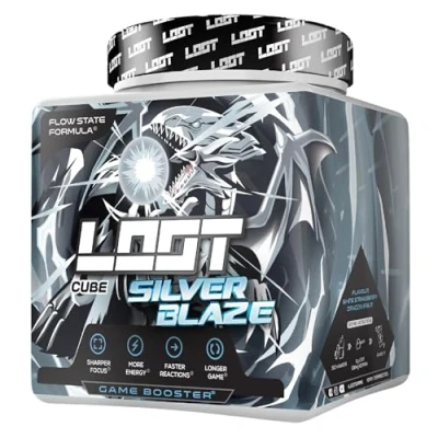 Abbildung von LOOT® Game Booster Konzentration, Ausdauer, Reaktionsfähigkeit 50 Servings (400g) mit Koffein &amp; 20 einzigartigen Inhaltsstoffen Flow State® Formel Silver Storm