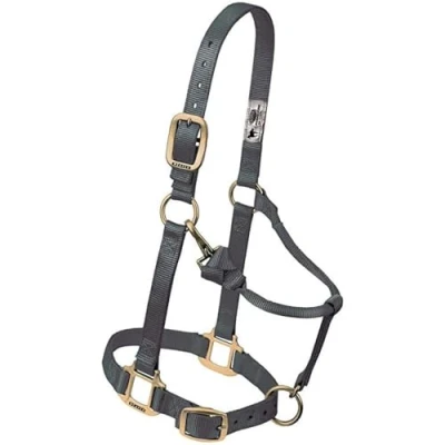 Abbildung von Weaver Leather Unisex Erwachsene Original verstellbares Kinn und Halfter mit Schnappverschluss, 2,5 cm durchschnittliches Pferd, Grau (Graphite//Nature&#039;s Delight), Average Horse