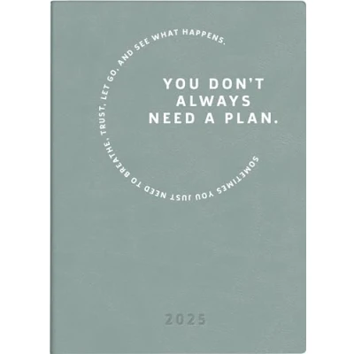 Abbildung von rido/idé Taschenkalender Modell Technik S (2025) „Motivation“, 2 Seiten = 1 Woche, A6, 144 Seiten, Kunstleder Einband Trend, flexibel, anthrazit