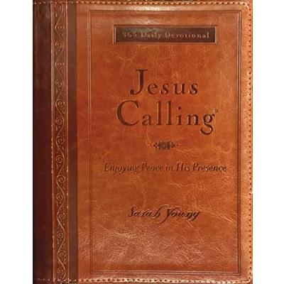 Abbildung von Jesus Calling, Large Text Brown Leathersoft, with Full Scriptures: Enjoying Peace in His Presence (A 365 Day Devotional)
