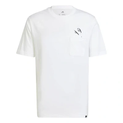 Abbildung von adidas Herren Lounge Slides Graphic Pocket T Shirt, White, L