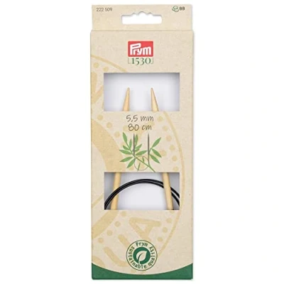 Abbildung von Prym 222509 Rundstricknadel 1530, Bambus, 80cm, 5,5mm, Holzfarben