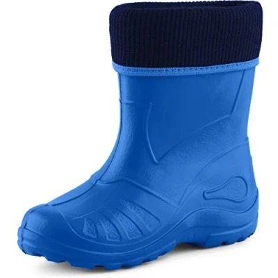 Abbildung von Ladeheid Kinder Mädchen Jungen Federleichte Eva Thermo Gummistiefel Gefüttert KL058 (Blau, 34 EU)