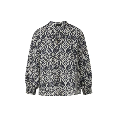 Abbildung von s.Oliver Black Label MIT 3/4ÄRMELN UND Alloverprint Bluse, Damen, Größe: 32, Navy